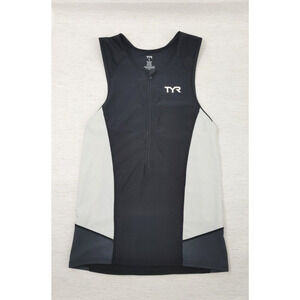 TYR Competitor Triathlon Singlet Mens Small Black Performance Training